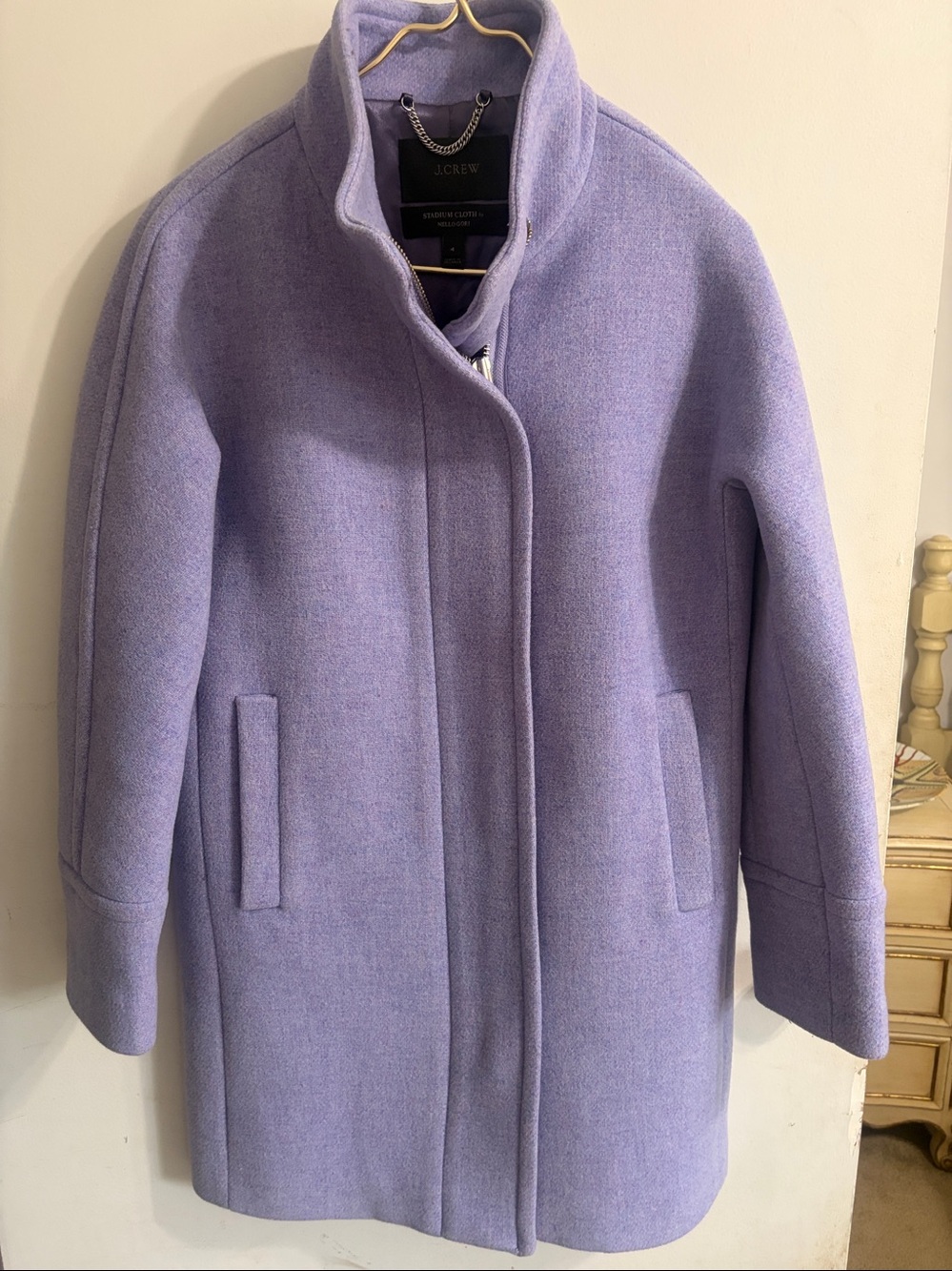 J crew purple wool coat.